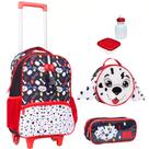 Kit Mochila Dog Pet Escolar 2 em 1 Alças Rodinhas Tam G Com Lancheira Térmica Estojo Duplo