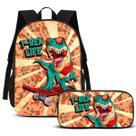 Kit Mochila e Estojo Escolar Dinossauro T-Rex Volta as Aulas Kit Mochila e Estojo Escolar Dinossauro T-Rex Volta as Aulas