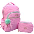 Kit Mochila e Estojo Escolar em Poliéster com Compartimento para Notebook, Bolsos Extras, Detalhes em Matelassê Conforto e Estilo Kit Mochila e Estojo Escolar em Poliéster com Compartimento para Notebook, Bolsos Extras, Detalhes em Matelassê Conforto e Estilo