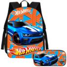 Kit Mochila e Estojo Escolar Hot Wheels Volta as Aulas