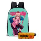 Kit Mochila e Estojo Escolar Infantil Unissex Menino e Menina Tema Chainshaw Man Kit Mochila e Estojo Escolar Infantil Unissex Menino e Menina Tema Chainshaw Man