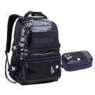 Kit Mochila e Estojo Infantil Holográfica Wandinha PRETO