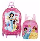 Kit Mochila e Lancheira 3d Diplomata Disney Princesas Rosa