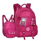 Kit Mochila e Lancheira Escolar com cadarços Rebecca Bonbon