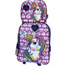 Kit Mochila E Lancheira Unicórnio Roxo Com Glitter - Luxcel