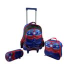 Kit mochila escolar 2 rodas lancheira e estojo no limits