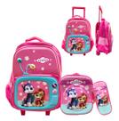 Kit Mochila Escolar Canina Lancheira Estojo