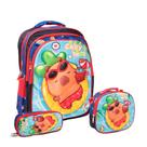Kit Mochila Escolar Capivara + Estojo + Lancheira Térmica