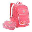Kit Mochila Escolar com Estojo Box Rosa Bolso Lateral Aula Colorido Alça Lápis Grande Caneta Aluno
