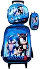 Kit Mochila Escolar Com Rodinhas Infantil Menino Sonic Kit Mochila Escolar Com Rodinhas Infantil Menino Sonic
