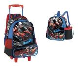 Kit Mochila Escolar De Rodinha Menino Carro Speed Com Lancheira