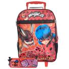 Kit Mochila Escolar De Rodinhas E Estojo Ladybug Meninas