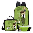 Kit Mochila Escolar Estojo E Lancheira Tema Alien Bem 10 Lançamento