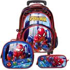 Kit Mochila Escolar Homem Aranha Marvel Vermelha com Rodinha Kit Mochila Escolar Homem Aranha Marvel Vermelha com Rodinha
