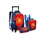 Kit Mochila Escolar Infantil de Rodinhas Lancheira e Estojo Vermelho Spider Homem Aranha Kit Mochila Escolar Infantil de Rodinhas Lancheira e Estojo Vermelho Spider Homem Aranha