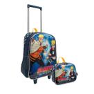 Kit Mochila Escolar Infantil Juvenil 2 Rodas com Lancheira Boruto Naratu