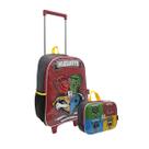 Kit Mochila Escolar Infantil Juvenil 2 Rodas com Lancheira Harry Potter