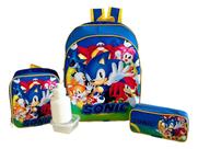 Kit Mochila Escolar Infantil Sonic E Amigos Costas Grande