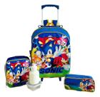 Kit Mochila Escolar Infantil Sonic E Amigos Rodinhas Tam G