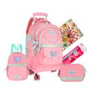 Kit Mochila Escolar Juvenil Rodinhas Disney Stitch Original 2026