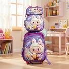 Kit Mochila Escolar Labubu 3d Rodinhas Lancheira Estojo Tam G Cabe Tudo Reforçada