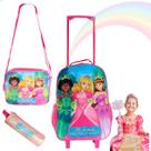 Kit Mochila Escolar Lancheira e Estojo Princesas Menina