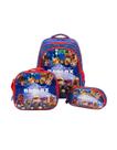 Kit mochila escolar lancheira e estojo roblox costas