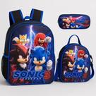 Kit Mochila Escolar Lancheira Térmica + Estojo - Sonic 3 Kit Mochila Escolar Lancheira Térmica + Estojo - Sonic 3