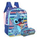 Kit Mochila Escolar Lilo & Stitch Costas Estojo Infantil