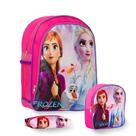 Kit Mochila Escolar Menina Frozen Princesas Alça Costas