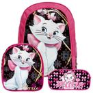 Kit Mochila Escolar Menina Gata Marie Passeio Volta As Aulas