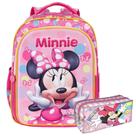 Kit mochila escolar minnie 3d com estojo duplo