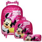 Kit Mochila Escolar Minnie Infantil Com Rodinhas