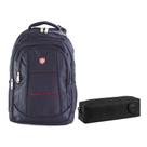 Kit Mochila Escolar Notebook Sbfp-6203 E Estojo Académie Preto - Fuseco