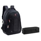Kit Mochila Escolar Notebook Sbfp-6207 E Estojo Académie Preto - Fuseco Kit Mochila Escolar Notebook Sbfp-6207 E Estojo Académie Preto - Fuseco