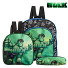 Kit Mochila Escolar Pequena Incrivel Hulk Vingadores Costas