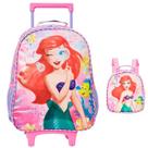 Kit Mochila Escolar Princesa Ariel Rodinha G Com Lancheira Kit Mochila Escolar Princesa Ariel Rodinha G Com Lancheira