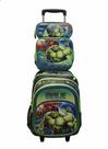 Kit Mochila Escolar rodinha com Lancheira Térmica e Estojo