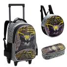 Kit Mochila Escolar Rodinha Denlex Infantil Meninos Batman
