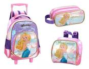 Kit Mochila Escolar Rodinha Sereia Estojo Lancheira Paetê Kit Mochila Escolar Rodinha Sereia Estojo Lancheira Paetê
