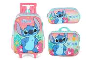 Kit Mochila Escolar Rodinha Stitch Lancheira Estojo 2026 Rosa Stitch Angel