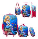 Kit Mochila Escolar Sereia Lancheira Estojo