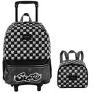 Kit Mochila Escolar Skate Plus Rodinhas Preta Tam G Infantil Lancheira Térmica Kit Mochila Escolar Skate Plus Rodinhas Preta Tam G Infantil Lancheira Térmica