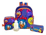 Kit Mochila Escolar Turma Da Galinha Pintadinha Costas G