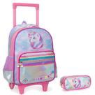 Kit Mochila Escolar Unicórnio Fantastic Rodinhas Tam G Estojo Duplo