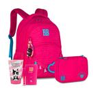 Kit Mochila Estojo Coração Rebecca Bonbon Chaveiro Juvenil