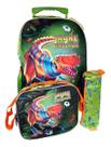 Kit Mochila Estojo Lancheira Escolar Aulas Infantil Rodinhas