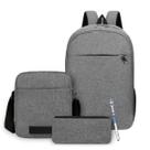 Kit Mochila Executiva Completa Com Cabo Usb
