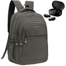 Kit Mochila Feminina Escolar Grande Trabalho + Fone Bluetooth Sem Fio