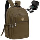 Kit Mochila Feminina Escolar Passeio Grande + Fone de Ouvido Sem Fio
